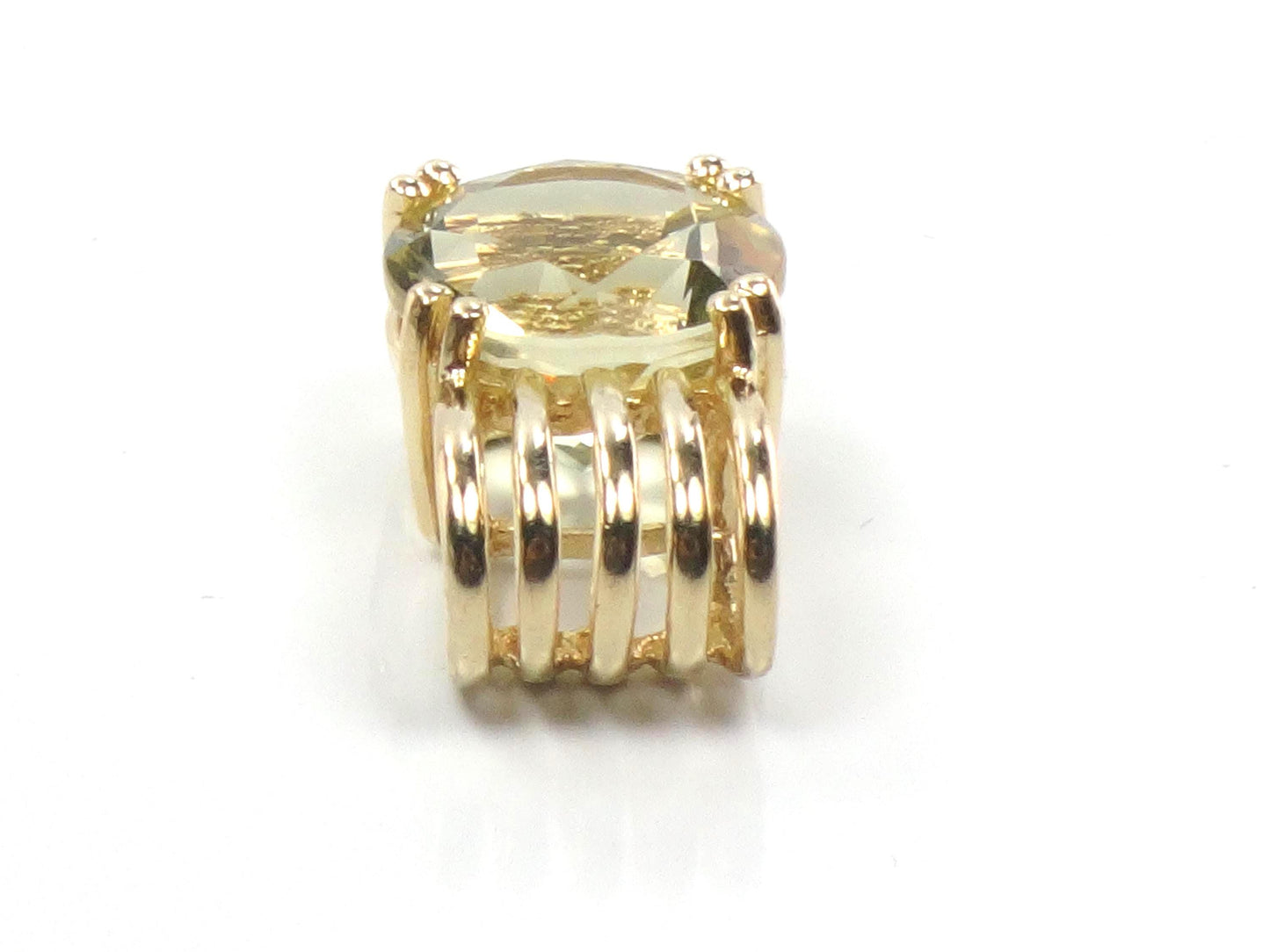 Vintage 14k Yellow Gold Round Natural Citrine Pendant-BelmarJewelers