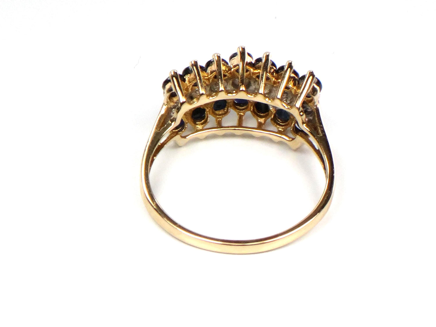 Vintage 10k Yellow Gold Sapphire & Diamond Ring - Size 6.75-BelmarJewelers