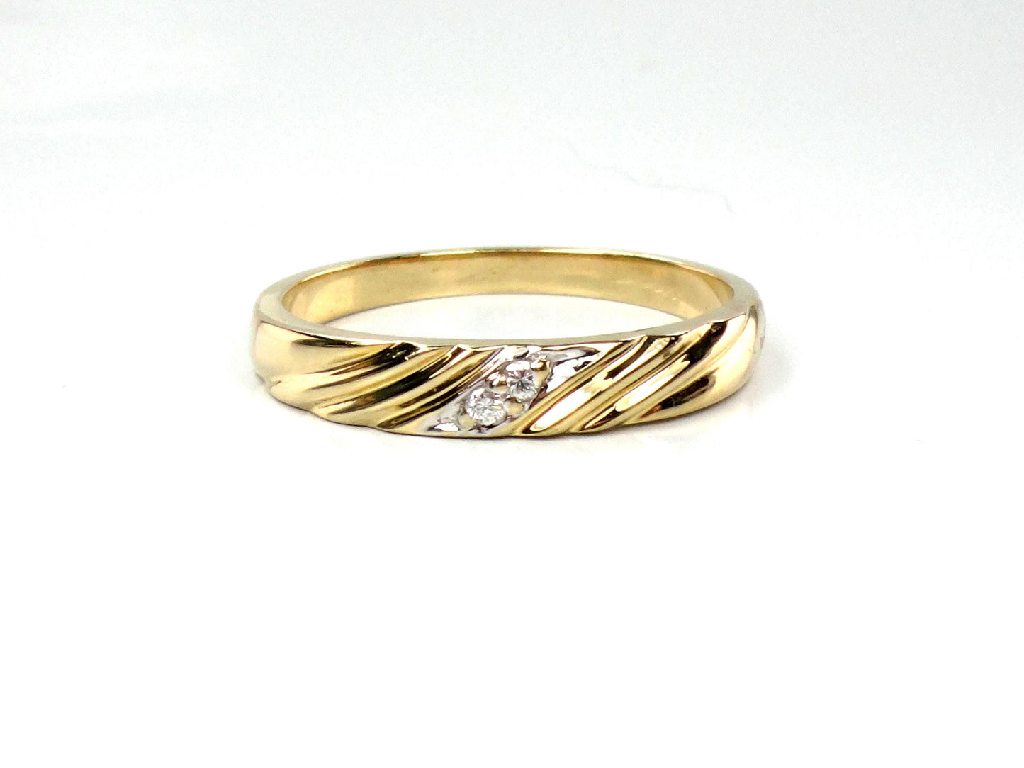 Vintage 14k Yellow Gold Diamond Wedding Band, Size 5.75-BelmarJewelers