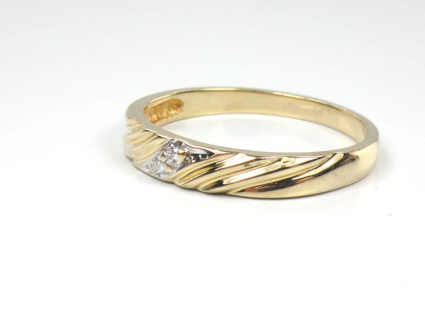 Vintage 14k Yellow Gold Diamond Wedding Band, Size 5.75-BelmarJewelers
