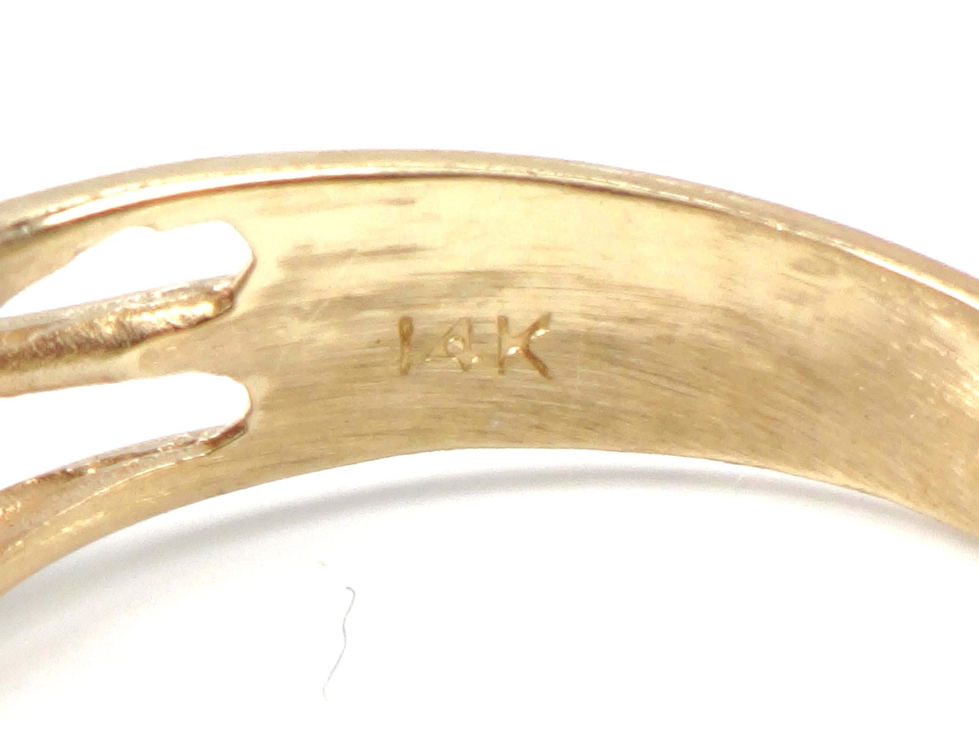 Vintage 14k Yellow Gold Blue Topaz Bow Tie Ring, Size 7.25-BelmarJewelers