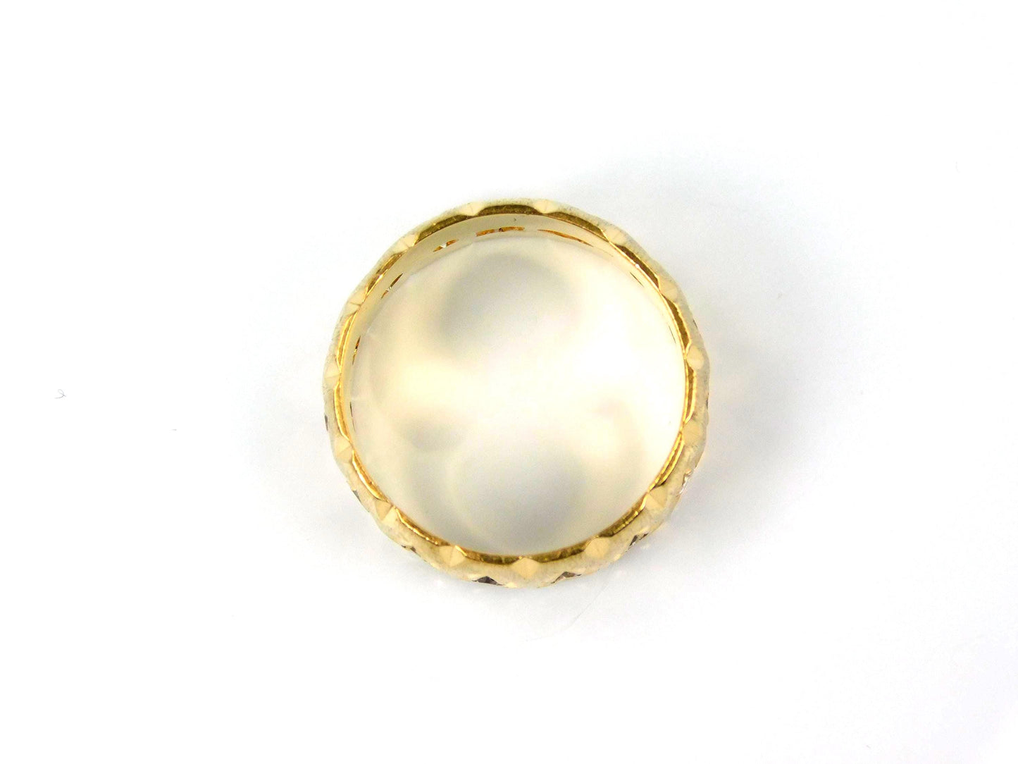Vintage Wide 14k Yellow Gold Diamond Wedding Band, 10 MM, Size 6.75-BelmarJewelers