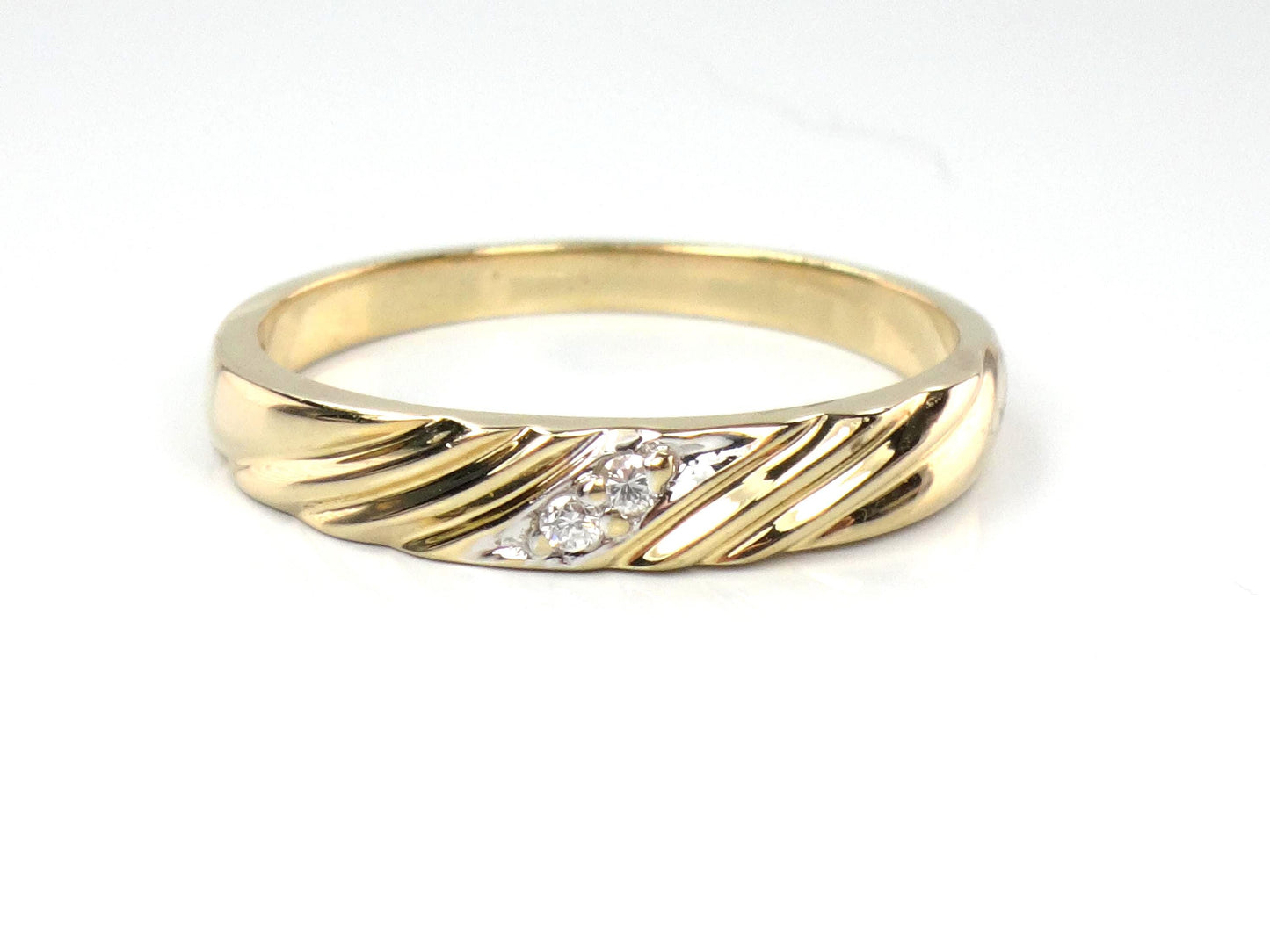 Vintage 14k Yellow Gold Diamond Wedding Band, Size 5.75-BelmarJewelers