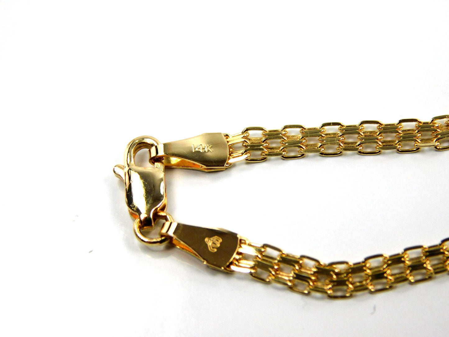 Vintage 14k Yellow Gold Marquise Cut Blue Topaz Necklace - 1990s, 17.5"-BelmarJewelers