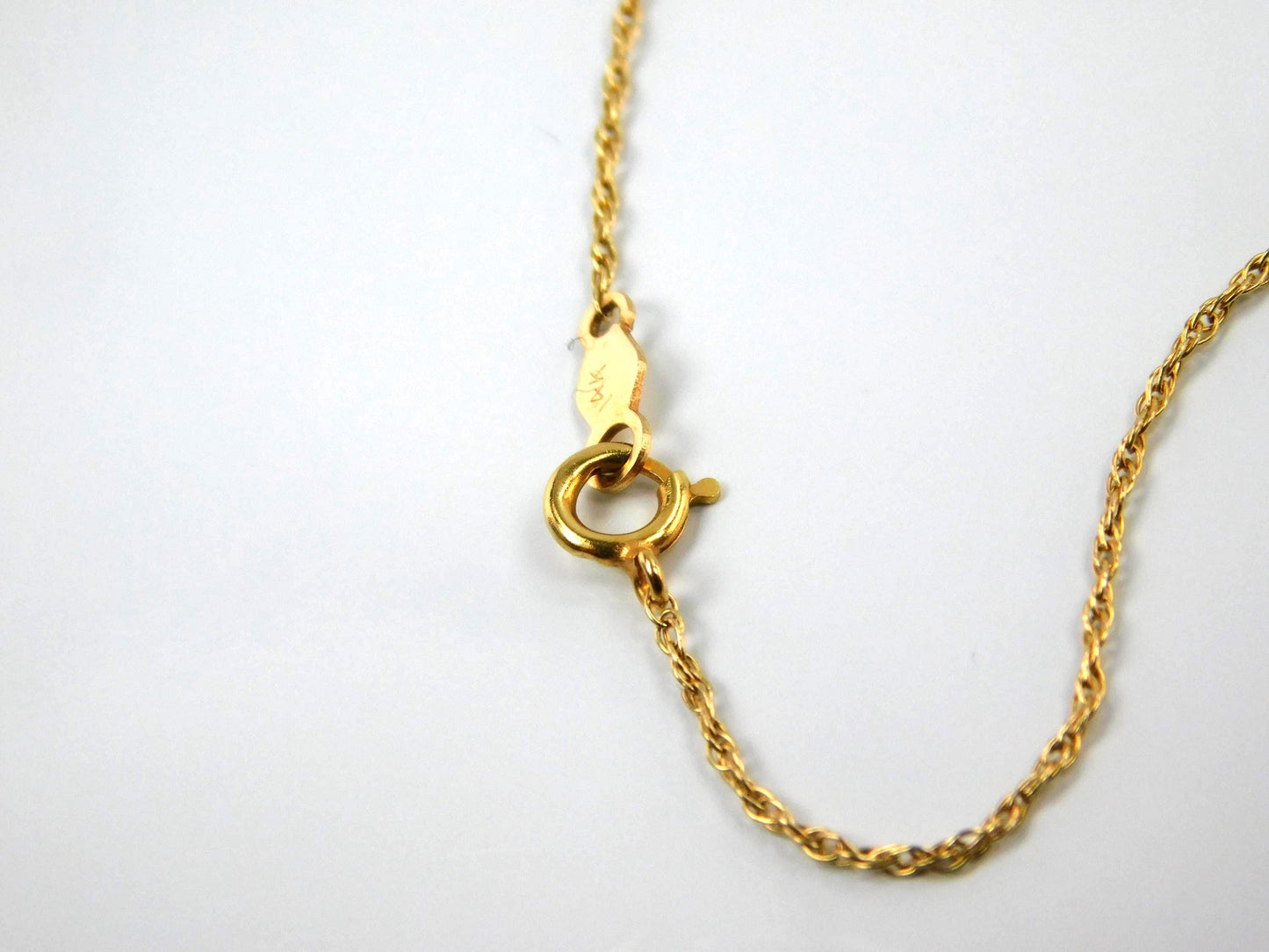 Vintage 14k Yellow Gold Jade Station Necklace, 15.25" Choker-BelmarJewelers