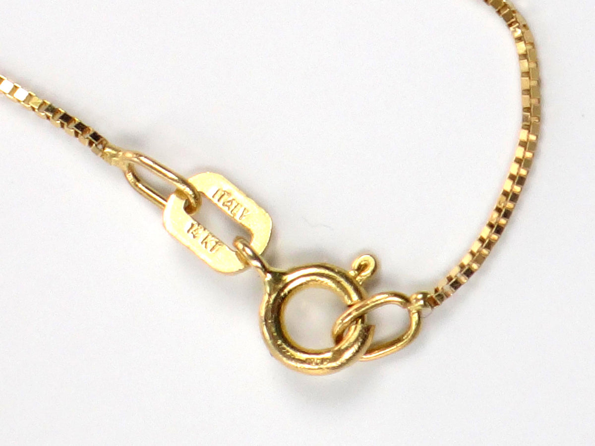 Vintage 14kYellow Gold Sapphire Diamond Halo Pendant Necklace 16"-BelmarJewelers