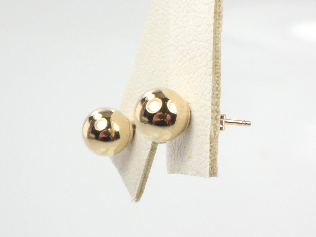 Vintage 14k Yellow Gold Ball Stud Earrings: 6 MM-BelmarJewelers