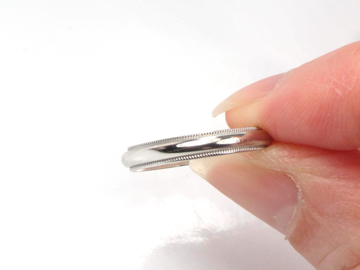 Vintage Thin Platinum Wedding Band: Size 6, 3MM, Circa 1980s-BelmarJewelers