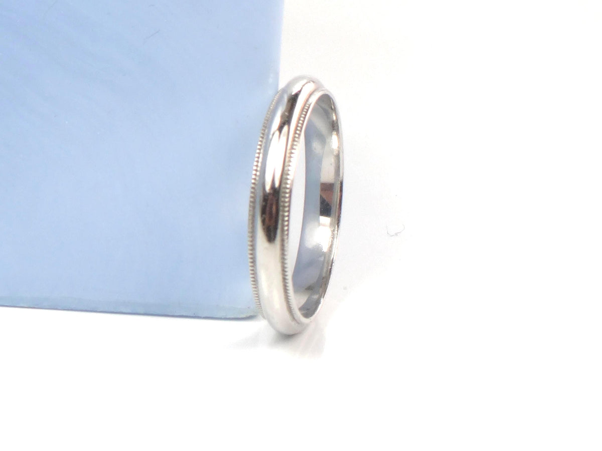 Vintage Thin Platinum Wedding Band: Size 6, 3MM, Circa 1980s-BelmarJewelers