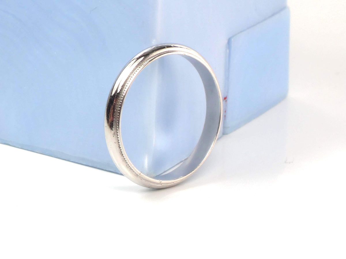 Vintage Thin Platinum Wedding Band: Size 6, 3MM, Circa 1980s-BelmarJewelers
