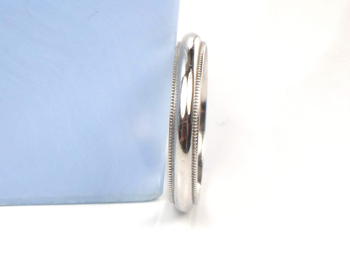 Vintage Thin Platinum Wedding Band: Size 6, 3MM, Circa 1980s-BelmarJewelers