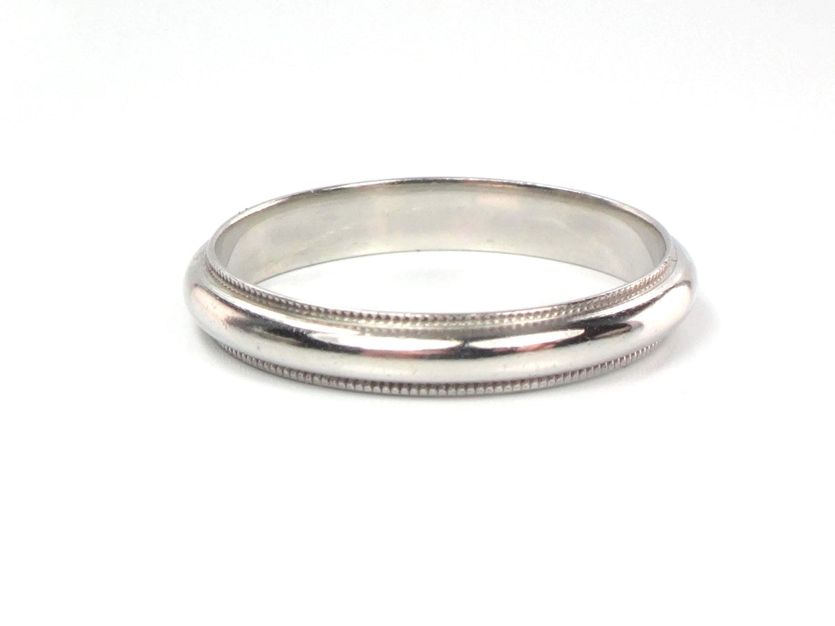 Vintage Thin Platinum Wedding Band: Size 6, 3MM, Circa 1980s-BelmarJewelers