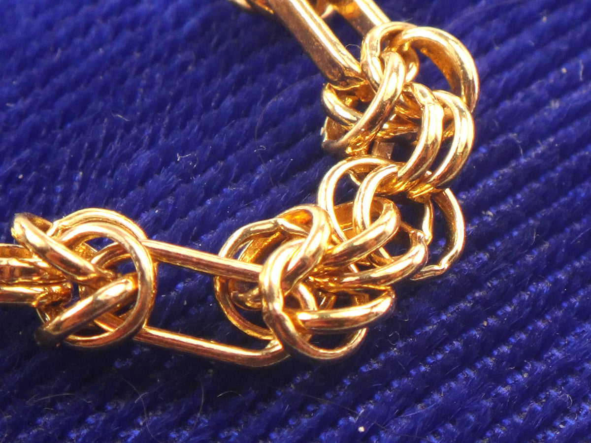 Vintage Solid 14k Yellow Gold Fancy Link Bracelet, 7"-BelmarJewelers