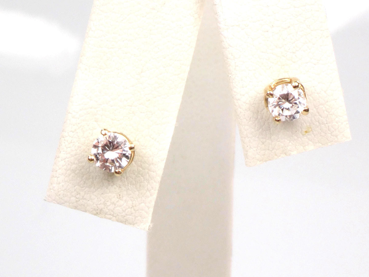 Vintage 14k Yellow Gold Natural Round Diamond Stud Earrings, Approx. .30 TDW-BelmarJewelers