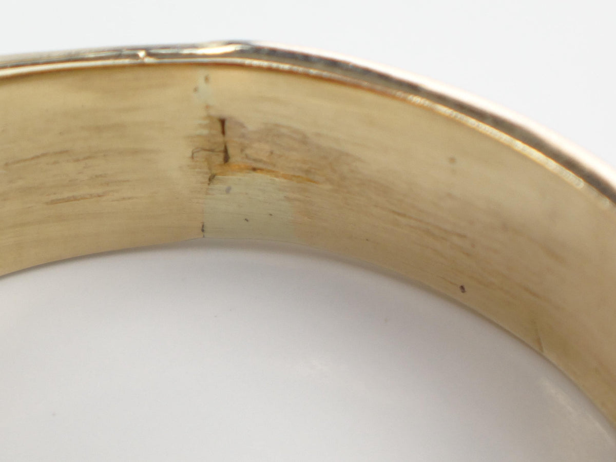 Vintage 14k Two Tone Gold Diamond Wedding Band, Size 7-BelmarJewelers