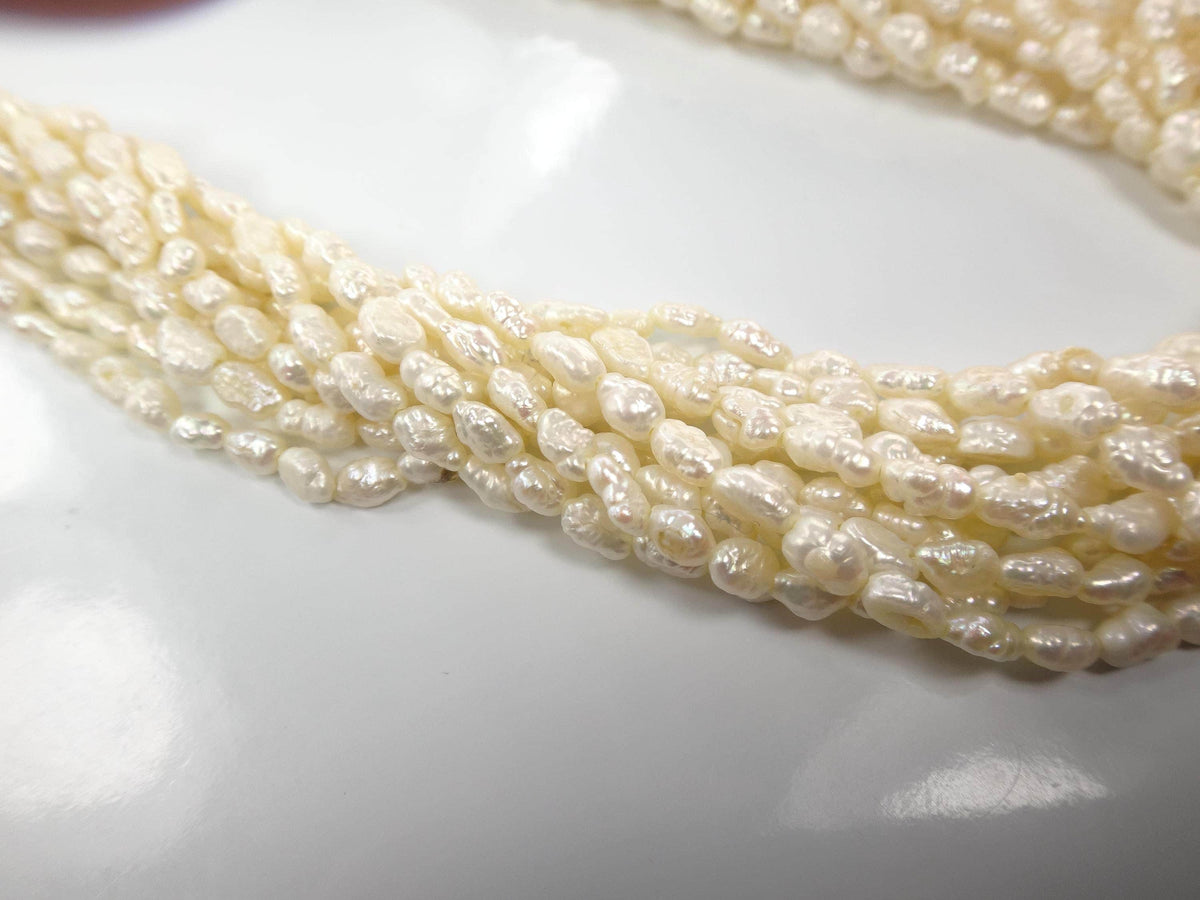 Vintage 14k Gold Ten Strand Freshwater Pearl Necklace 25", Bridal-BelmarJewelers