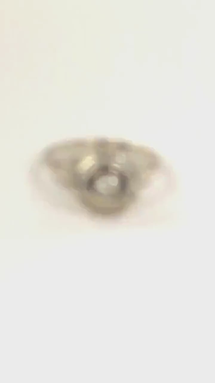 Vintage Art Deco 14k White Gold Old Mine Cut Diamond Filigree Ring