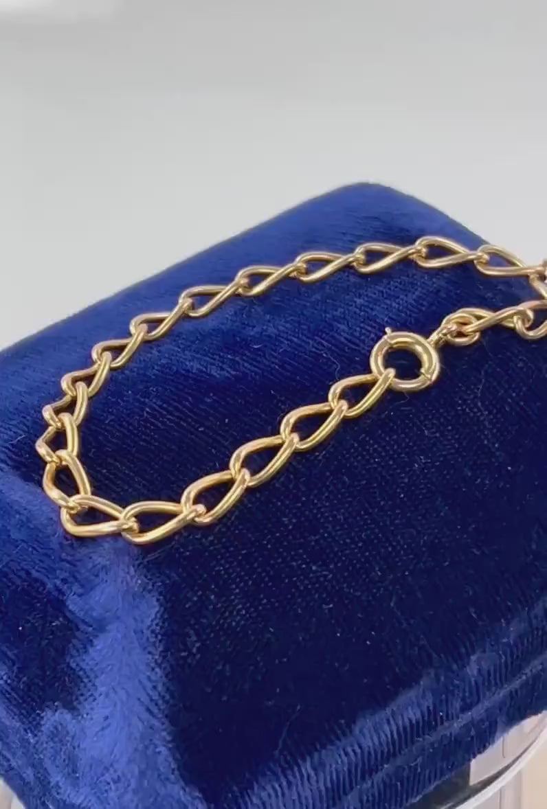 Vintage 14k Yellow Gold Link Bracelet - 7 1/2"